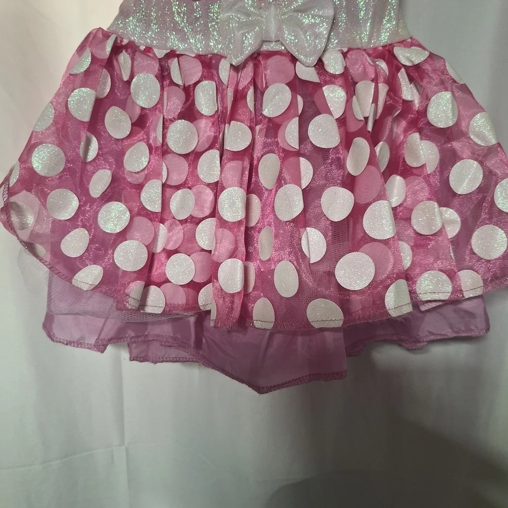 Disney Pink and White Polka Dot Minnie Mouse Kids Dress